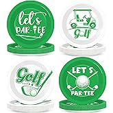 CHUNNIN 48Pcs Golf Party Paper Plates for Birthday Table Supplies 7" Golf Themed Sports Ball Disposable Dessert Plates for Par-Tee Kids Birthday Party Favors Decorations