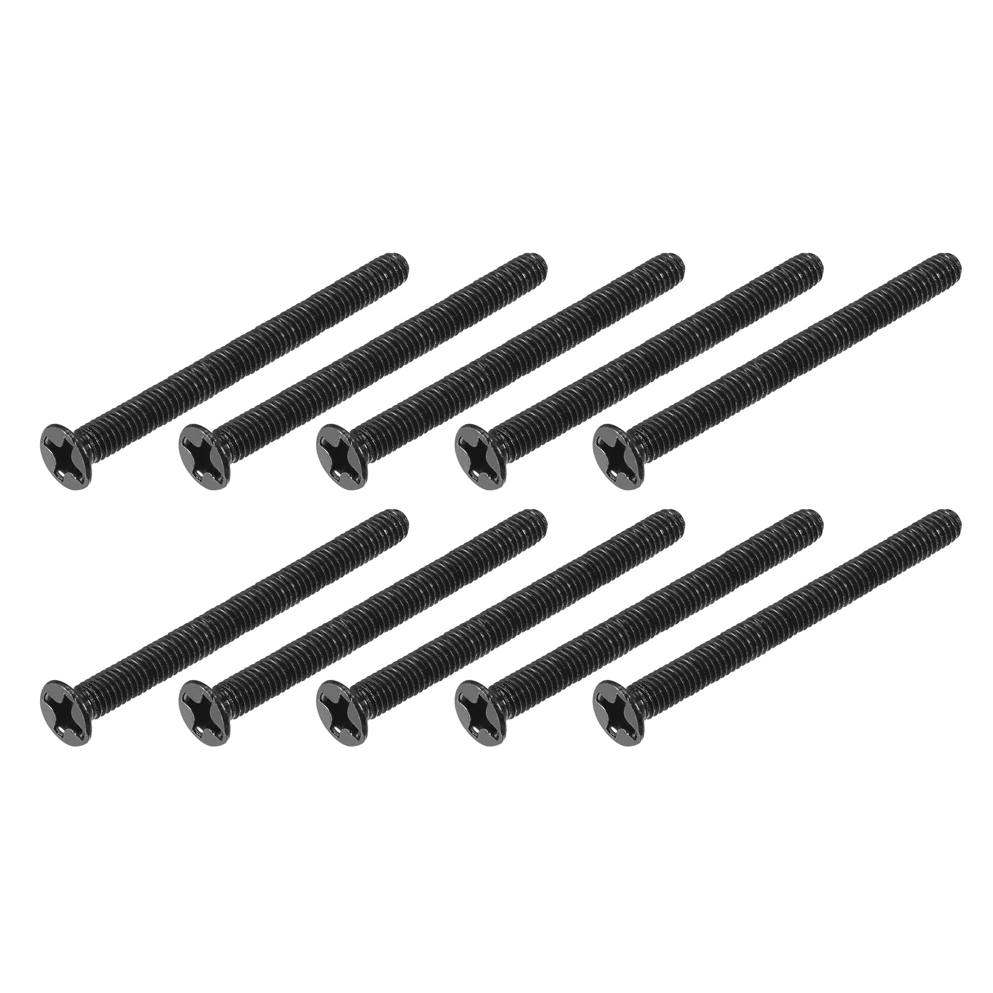 METALLIXITY Phillips Flat Head Screws (M3 x 30mm) 50Pcs, Carbon Steel Machine Screws - for Glasses Watch and Other Small Electronics, Black