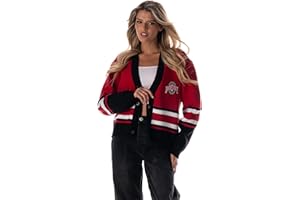 The Wild Collective Women's Ohio State Cropped Jacquard Cardigan