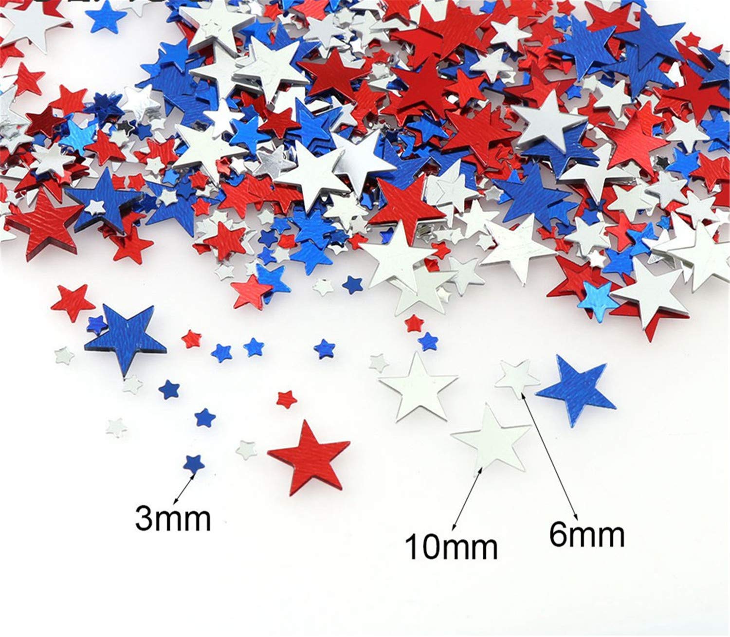 Amazon Com 15g Mixed Size American Flag Colored Five Pointed Star