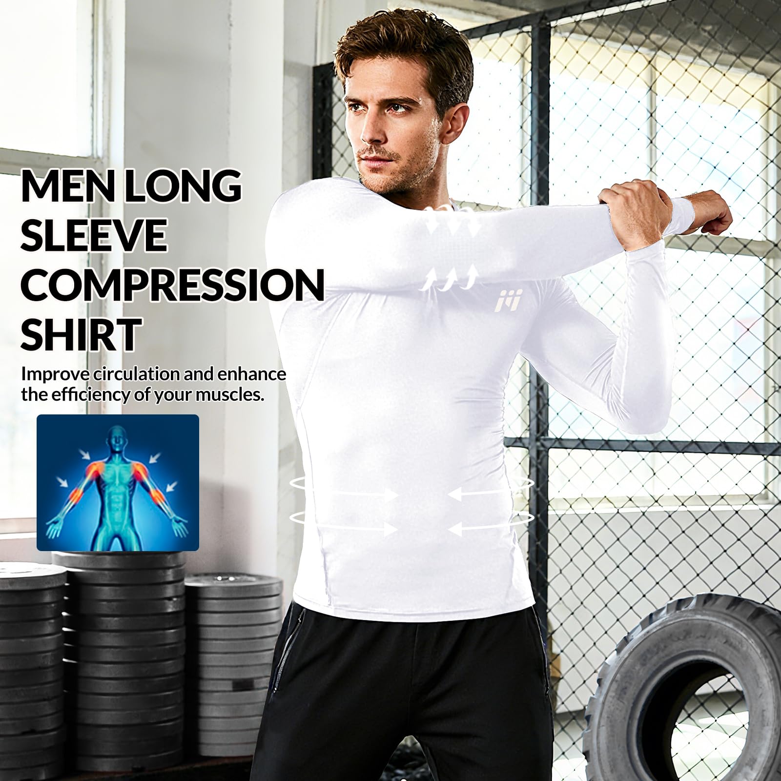 MEETWEE Herren Langarm Rash Guard UPF 50+ UV Tshirt Top Schwimmen Männer Surfen Schnelltrocknend Atmungsaktiv 2
