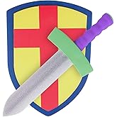 Super Z Outlet Children's Foam Toy Medieval Joust Sword & Shield Knight Set Lightweight Safe for Birthday Party Activities, Event Favors, Toy Gifts