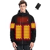 Zorvix Heated Jackets for Men, Heated Fleece Hoodie with Battery 16000mAh, Heated Coat 6 Heating Zones