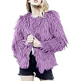 Gihuo Women' s Faux Fur Coat Open Front Furry Coats Long Sleeve Parka Shaggy Jacket