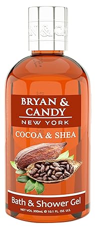 Bryan & Candy New York Cocoa and Shea Shower Gel (300ml) with Aloe Vera. Gentle, Moisturizing Body Wash for Soft, Supple Skin