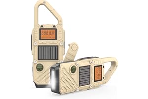 QNIGLO Walkie Talkies for Adults Rechargeable, FM/NOAA Emergency Radios with Weather Alerts, LED Flashlight & SOS Alarm, Solar Powered Hand Crank Long Range 2 Way Radios Walkie Talkie with USB Charged