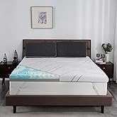 Firm Mattress Topper Queen Size 4 Inch with Ice Silk Cover, Premium Gel+Bamboo High Density Memory Foam Mattresses Topper, CertiPUR-US Firm/Extra Firm Egg Crate Bed Toppers for Pain Relief, 80"x60"