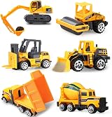 Coolplay Mini Construction Vehicles 6 Pack Diecast Kids Toys Bulldozer Forklift view 1