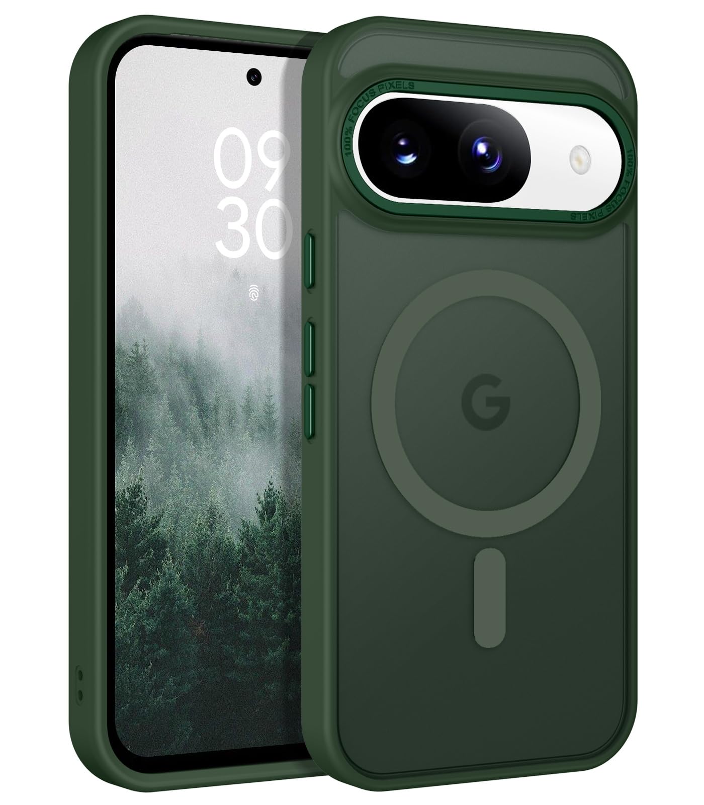 BENTOBEN for Google Pixel 9 Case [Compatible with Magsafe] Translucent Matte Magnetic Pixel 9 Case Slim Fit Shockproof Women Men Girls Boys Protective Phone Cases for Google Pixel 9 6.3", Forest Green