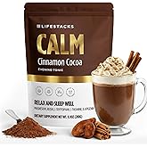 Lifestacks Calm Evening Tonic Sleep Powder - Cinnamon‑Cocoa Nighttime Superfood Drink Mix - Magnesium, L‑Theanine, Reishi Mushroom & L‑Tryptophan for Deep Sleep & Recovery, No Grogginess - 20 Servings