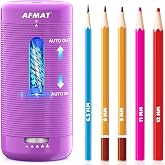 AFMAT Electric Pencil Sharpener, Fully Automatic Pencil Sharpener, Auto in &amp; Out, Rechargeable Hands-Free Sharpeners for Jumbo &amp; Colored Pencils (6.5-12mm), Portable for Home/Classroom/Office PSC2