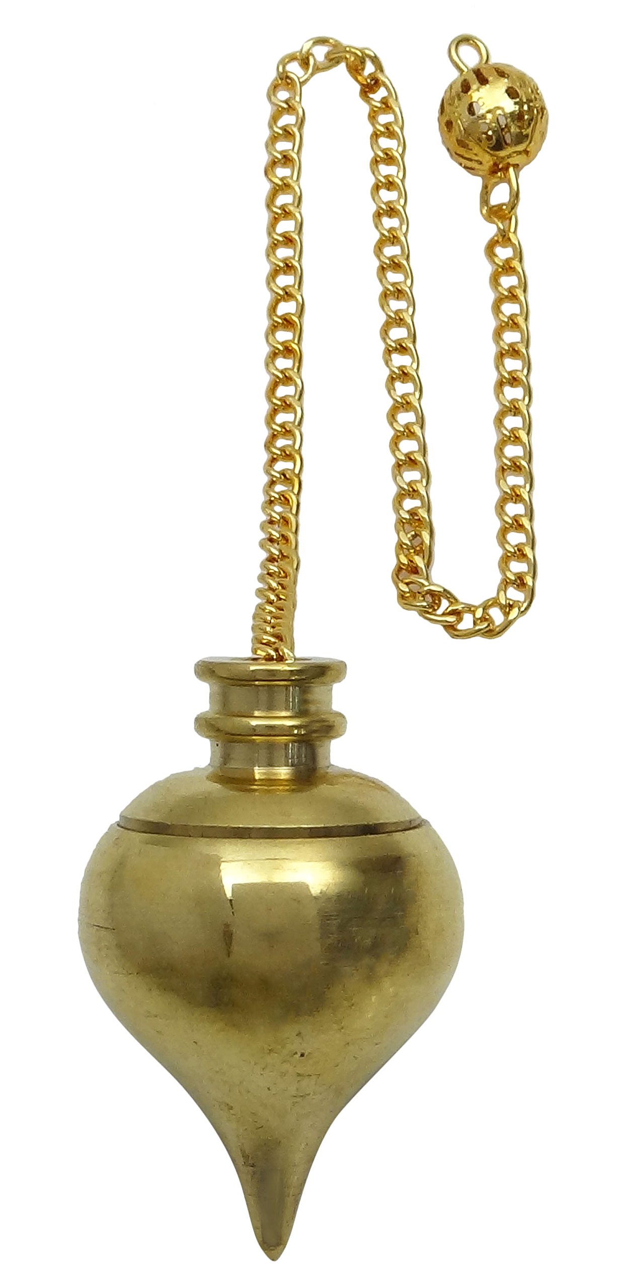 HARMONIZE Brass Gold Tone Tear Drop Pendulum Dowsing Spiritual Gift Energy Generator Reiki Healing Crystal