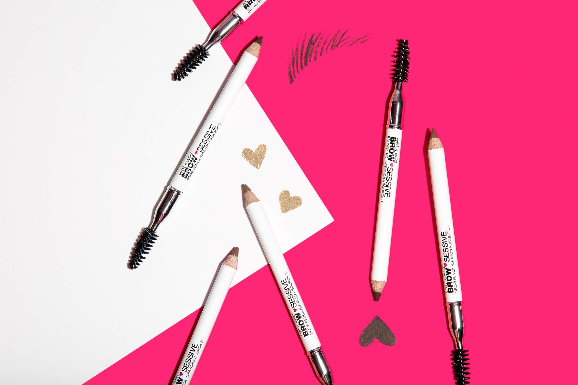 wet n wild Brow-Sessive Brow Pencil, Ultra-Precise Dual Ended Spoolie Brush for Perfect Buildable Blendable Shaping, Natural Lasting Shades for Every Brow, Cruelty-Free & Vegan- Medium Brown(Packaged)