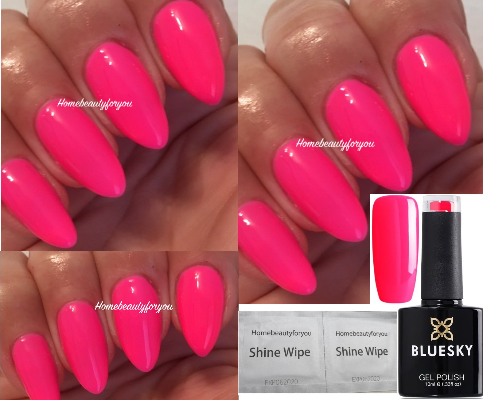 Bluesky Gel Nail Polish Neon Pink Bright Pink Summer Party Girl NEON 14 Nail Gel Polish UV LED Soak Off 10ml Spring Summer Color