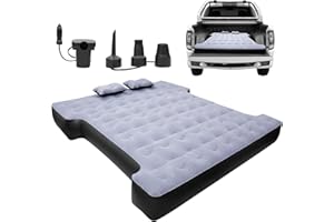 Jisculo Truck Bed Air Mattress 5.5-5.8 ft, Camping Short Truck Air Mattress, Pickup Truck Air Mattress Bed, Travel Inflatable Air Mattress Bed, Truck Camping Accessories with Pump