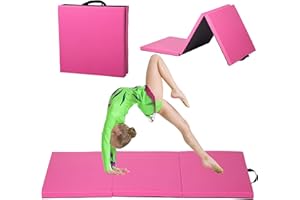 BLKMTY Gymnastics Mats 2'x6'x2'' Mat Folding Exercise Mat Gym Mat Yoga Mat Aerobics Fitness Mat Folding Kids' Gymnastics Tumbling Mat With Carrying Handles For Home Gym Exercise & Play Mats