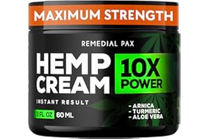 REMEDIAL PAX Instant Hеmp Cream – Soothes Discomfort in Muscles Joints Nerves Back Neck Knees Shoulders Hips– Maximum Joint Support – MSM Turmeric and Arnica – All-Natural Formula