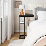 YMYNY C Shaped Side Table Small Sofa Table 61.5x40x26 cm Black HST004B view 3