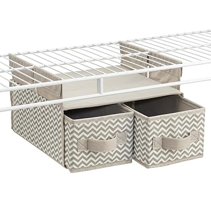 Interdesign Chevron Soft Closet Storage Hanging Shelf With Two