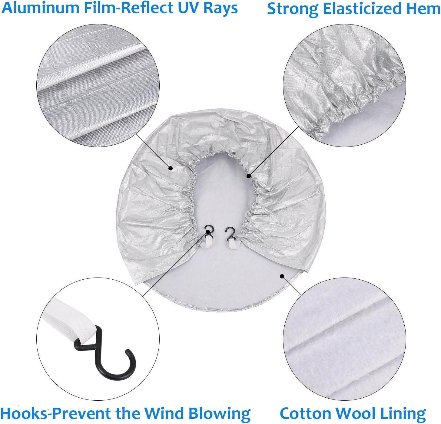 Kohree Tire Covers for RV Wheel Covers Motorhome Tires Set of 4, Waterproof UV Sun Tire Protector Fits for 27 to 29 inches Trailer Travel Camper Tire Diameters, Aluminum Film, Cotton Lining: Automotive