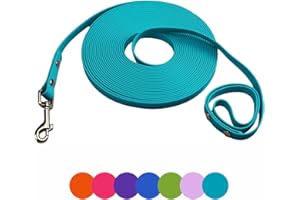 Dog Training Leash, Waterproof Long Dog Leash, Easy to Clean Long Line 6FT 10FT 15FT 30FT 50FT for Small, Medium, Large Dogs(