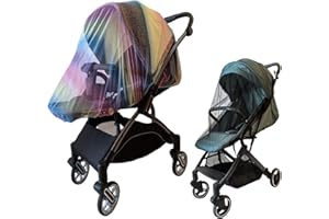 MEDOLAND Mosquito Net for Stroller Accessories Insect Mesh Bug Netting Cover for Summer Outdoor Camping Travel Car Seat, Newborn Baby Essentials Mosquiteros para Cunas De Bebes 2pack 2color (Black + Colorful)