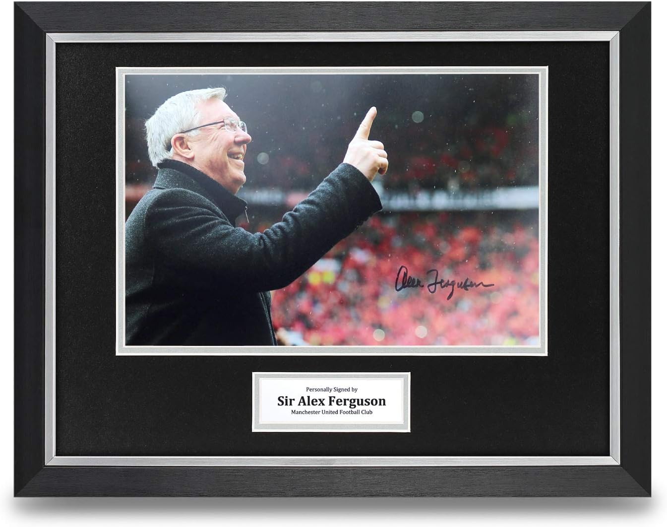 Sir Alex Ferguson Signed 16x12 Framed Photo Display Man Utd Memorabilia COA