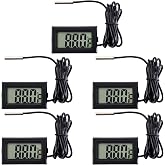 hiBCTR 5-Pack Digital LCD Refrigerator Thermometer, Fahrenheit | -50F to 230F range, 0.1 degree resolution, for refrigerator and water temperature monitoring