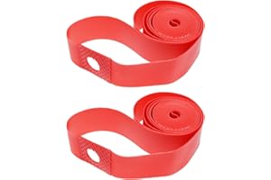 ZYAMY 2pcs Antipuncture Bicycle Tire Linner Tires Protector Rim Strap Inner Tube Rim Tape for 26inch x 18mm MTB Mountain Bike Road Bicycle Folding Tire, Red
