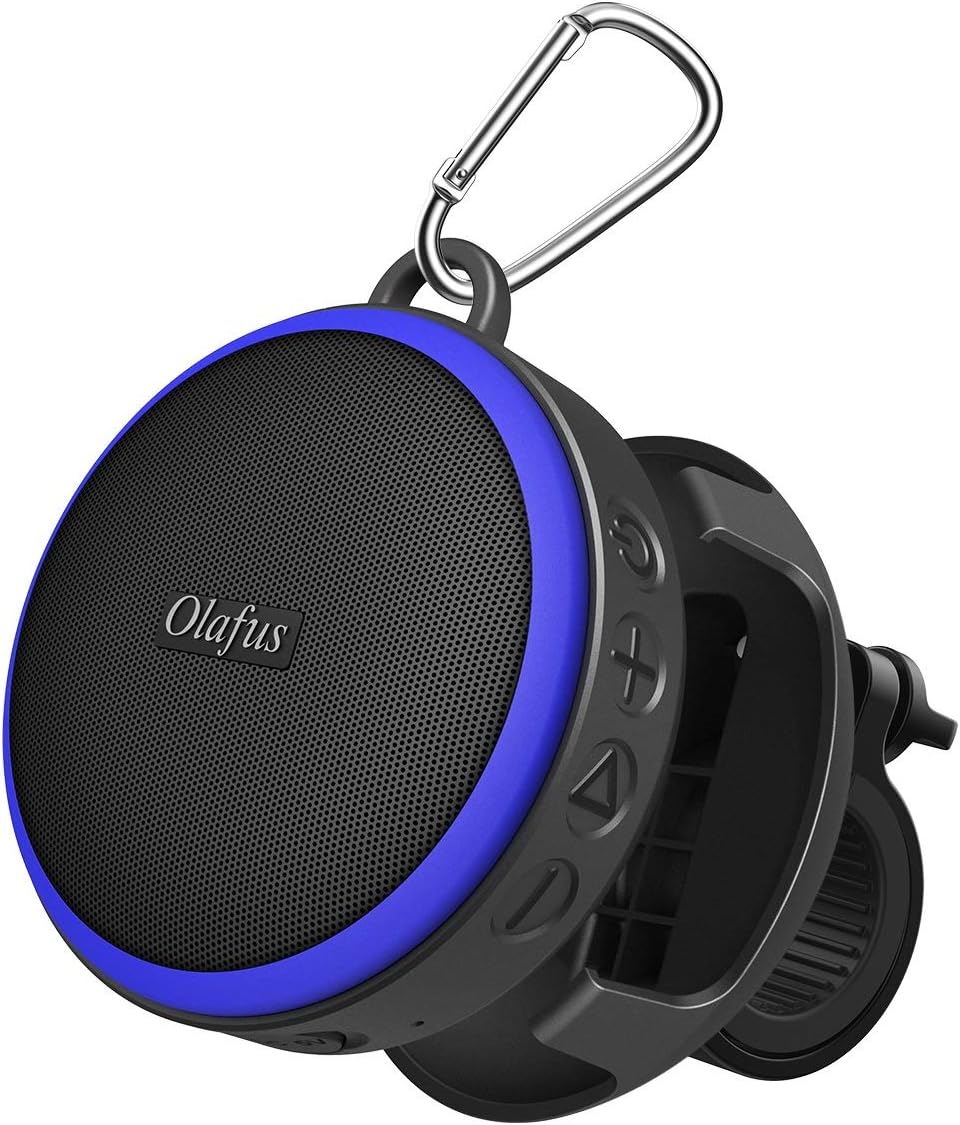 Olafus Bike Speaker with RGB LED Light, IPX5 Waterproof Portable Speaker Outdoor, 5.0 Bluetooth Wireless Speaker with Bicycle Mount, 10H Playtime for Pool, Hiking, Camping, Gifts for Teens, Men