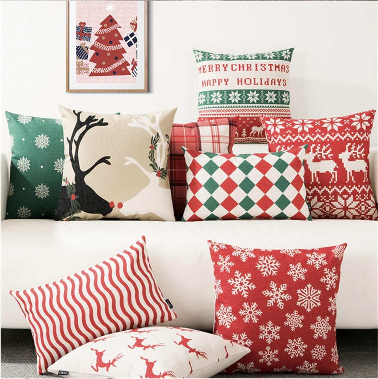 Kridhay Natura Life Velvet Decorative Throw Pillow/Cushion Covers (Multicolour, 24 x 24 inch) - Set of 7