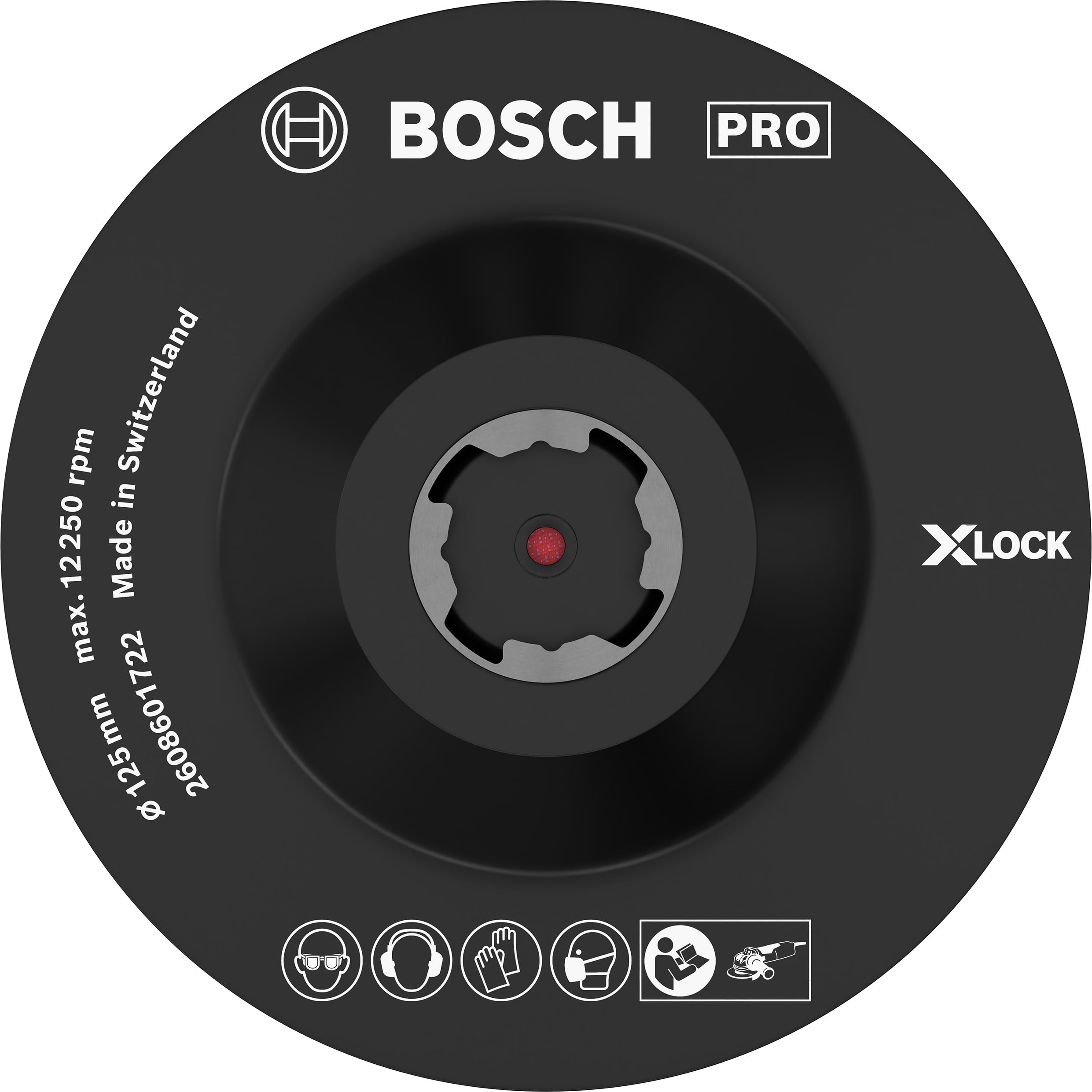 Bosch 1x PRO Backing Pad for Small Angle Grinders, X-Lock, Hook-and-Loop (Ø 125 mm, Professional Accessory Small Angle Grinder)