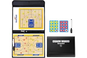 FantasyDay Basketball Coaching Tactical Board, Portable Magnetic Basketball Coach Clipboard Dry Erase Blackboard - Sporting Goods Training Assistant Equipment KIt with Player Markers, Pen and Eraser