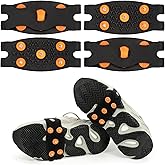 Ice Cleats for Boots, Anti Slip Winter Ice Cleats, Rubber Ice Grips for Shoes with 5 Stud, 2 Pairs Crampons Hiver for Outdoor