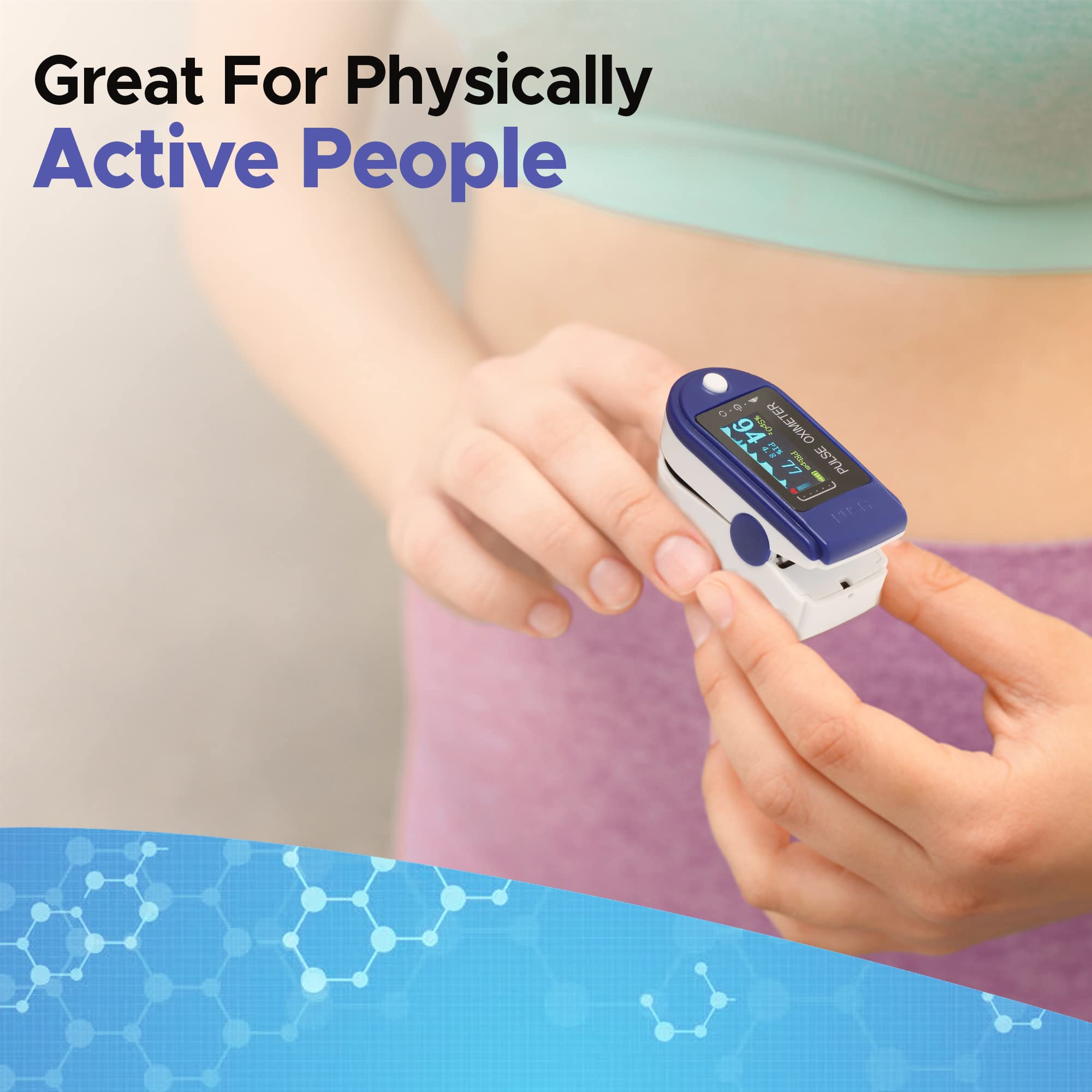 Pulse Oximeter, Finger Pulse Oximeter with OLED Display, Pulse Oximeter Fingertip, Blood Oxygen Saturation Monitor Finger, Heart Rate Monitor for Adult Child
