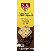 Schar Gluten-Free Chocolate Honeygrams - Non GMO, Preservative Free, Gluten-Free Graham Crackers Dipped in Chocolate, 190g
