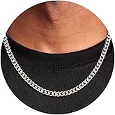 ZNBOH Silver Cuban Link Chain Necklace for Men Stainless Steel Chains for Men Women Miami Tone Diamond Cut Chain Necklaces Accessories Jewelry 4/6/10mm 18/20/22/24/26 Inch