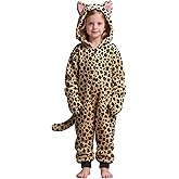 Cuteshower Kids Cheetah Costume Animal Jumpsuit for Girls Halloween Dress Up Costumes