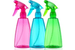 Bealee Spray Bottles 3-Pack, 16 Oz, Mist & Stream, Plastic Water Spray Bottle for Hair, Essential Oils, Plants, Cleaning Solutions, BBQ, Cat Dog Correction Behavior - Leak Proof - Empty Spray Bottles
