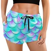 visesunny Women's Board Shorts Floral Beach Swim Shorts Swim Trunks