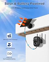 Septekon 2K Solar Wireless Security Camera 360 PTZ Battery IP66 Black view 3