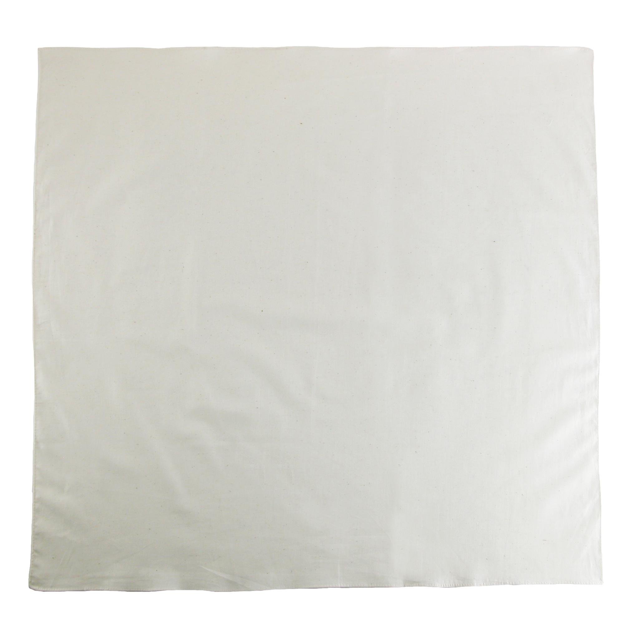 CTM 27 Inch Extra Large Cotton Solid colour Bandana, Natural