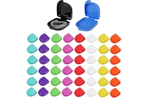 Maoerdental 120PCS Retainer Case with 10 Colors, Dental Retainer Box with Vent Holes, Aligner Case Mouth Guard Denture Box fo