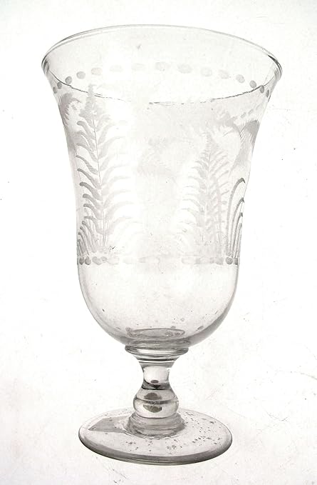 Antique Glassware C1875 Celery Vase Etched Ceremonial Goblet Or