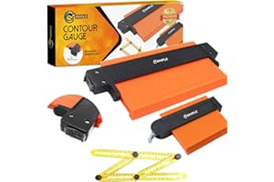 Contour Gauge Profile Tool with Lock, AMPLE 5 and 10 inch Widen Outline Shape Duplicator, 3 Pack Plastic Angle Measuring Woodworking Ruler, Finder, Precisely Copy Irregular Duplication Gauge Corners