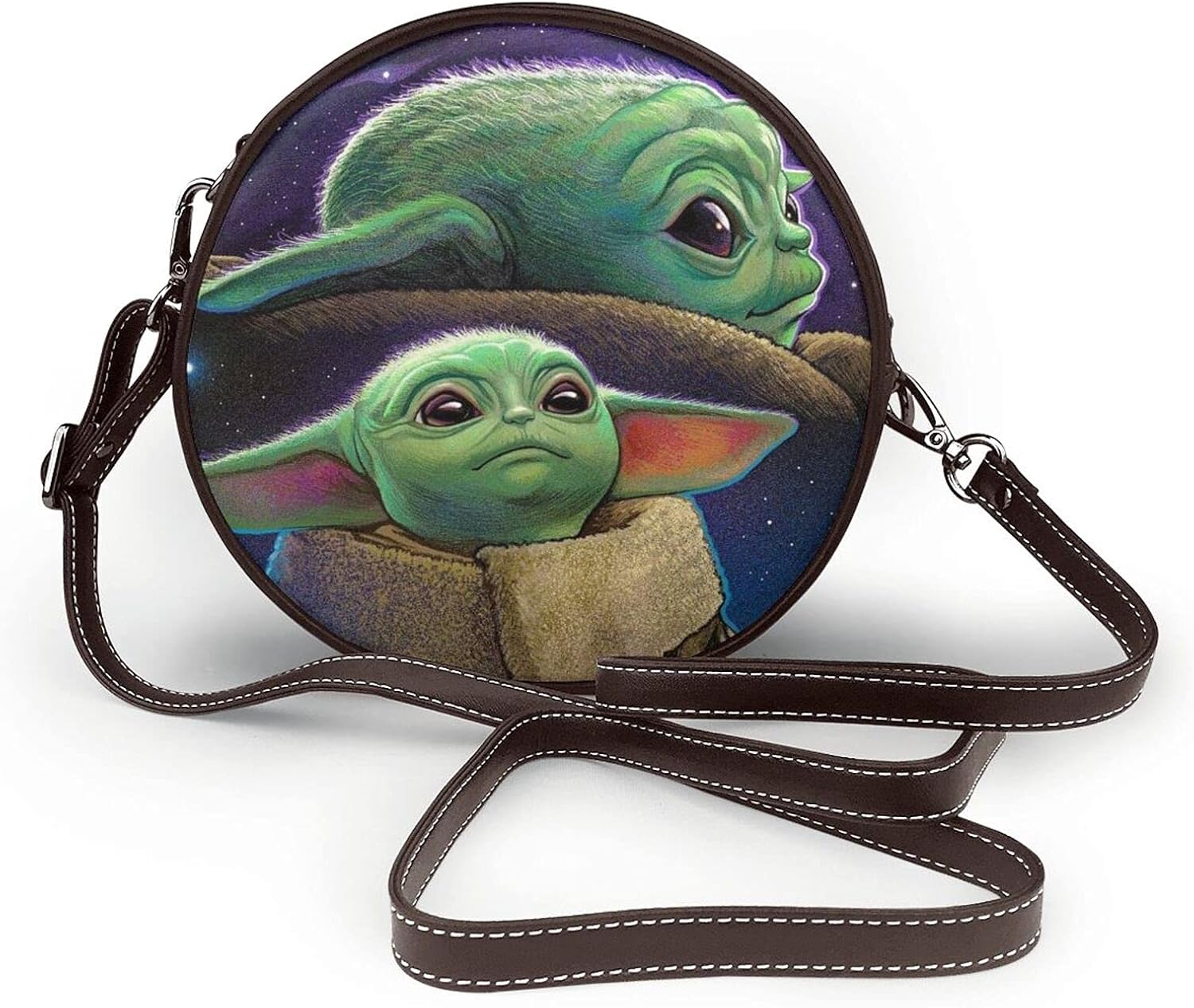 Baby Yoda Star The Wars Mandalorian Cross Body Bag Women Leather Round
