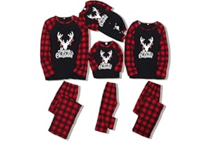 ZOEREA Holiday Christmas Family Pajamas Matching Set Moose Xmas Pjs for Couples and Kids Baby Sleepwear
