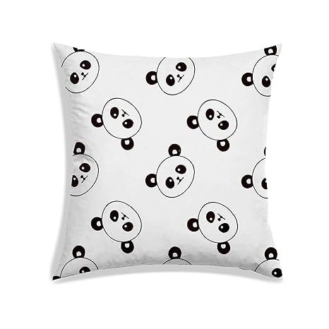 Buy Radanya Panda Digitally Printed Cushion Cover White Satin Home