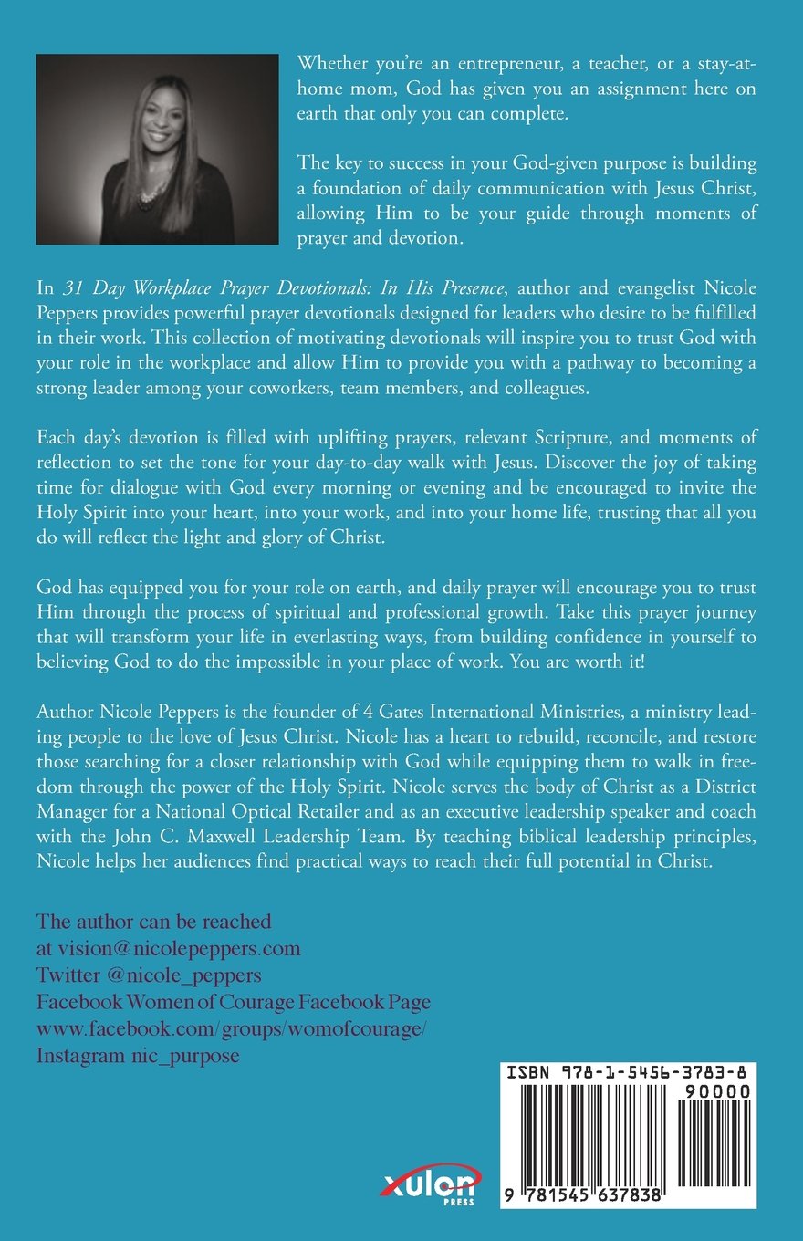 31 Day Workplace Prayer Devotional Nicole Peppers - 