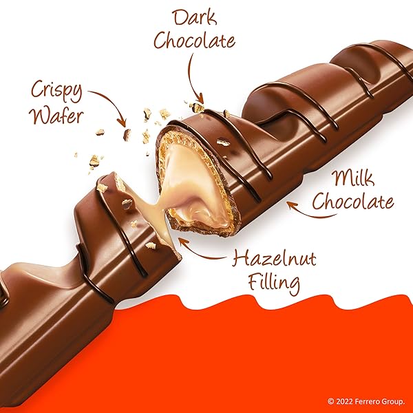 KINDER BUENO MILK CHOCOLATE AND HAZELNUT CREAM, 1 PACK, 10 INDIVIDUALLY WRAPPED CHOCOLATE BARS, 7.5 OZ